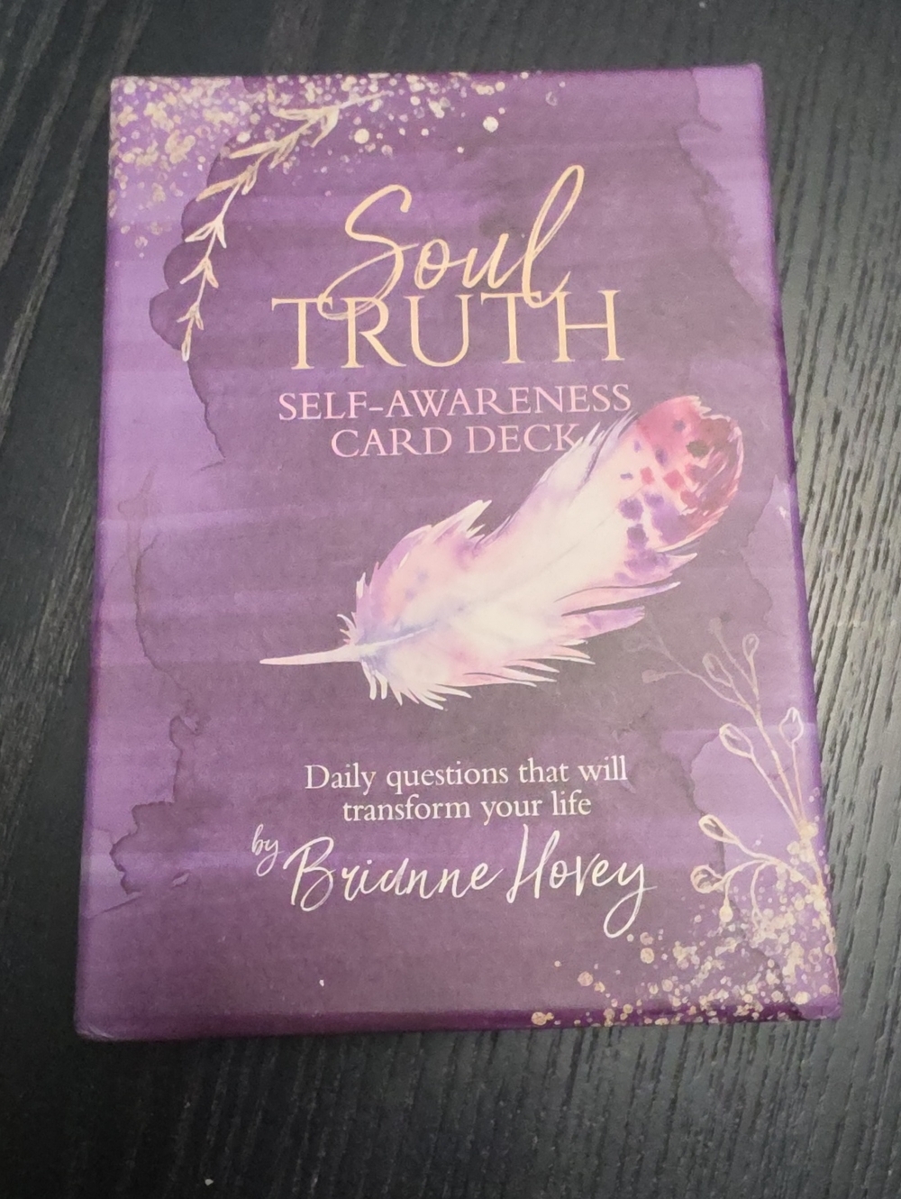 Soul Truth Self-Awareness Card Deck by Brianne Hovey - Purple Feather Design